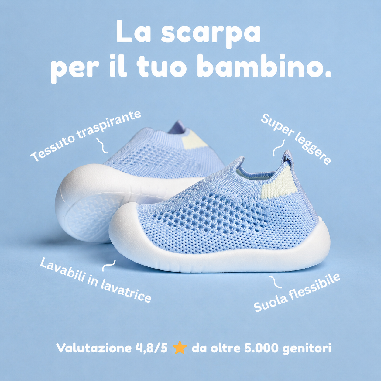 Shoes Kid | Scarpette morbide primi passi, leggere e antiscivolo